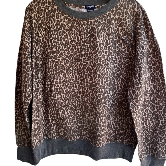 Splendid leopard print crew neck long sleeve top , Size Large ( b3) - Picture 4 of 9